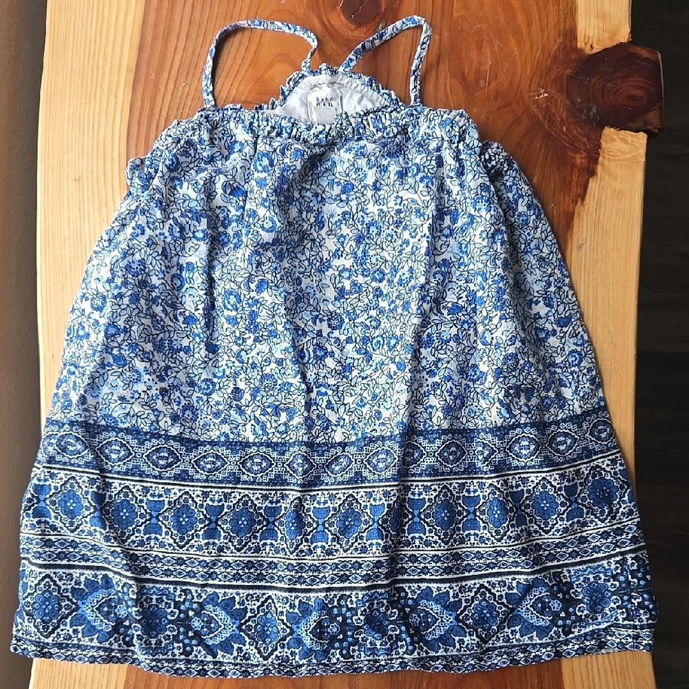 GAP Blue and White Camisole with Floral Geometric Print
